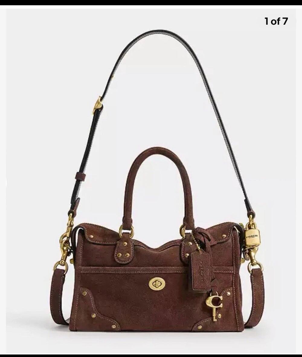 COACH Rider Satchel Bag 24 Dark Chocolate CFN70